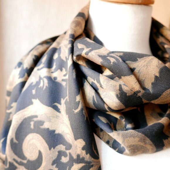 Vintage Handmade Pleated Skirt & Scarf Set - Geometric Print, New Without Tags - Picture 7 of 10